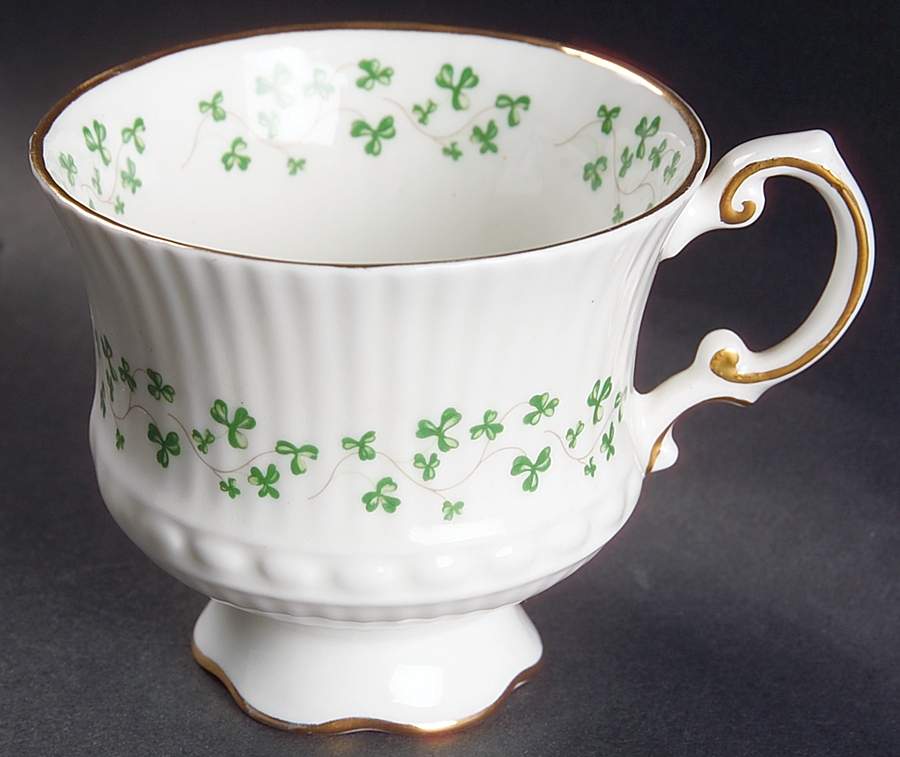 Trellis Shamrock (Ribbed, Fluted) Footed Cup by Royal Tara-1