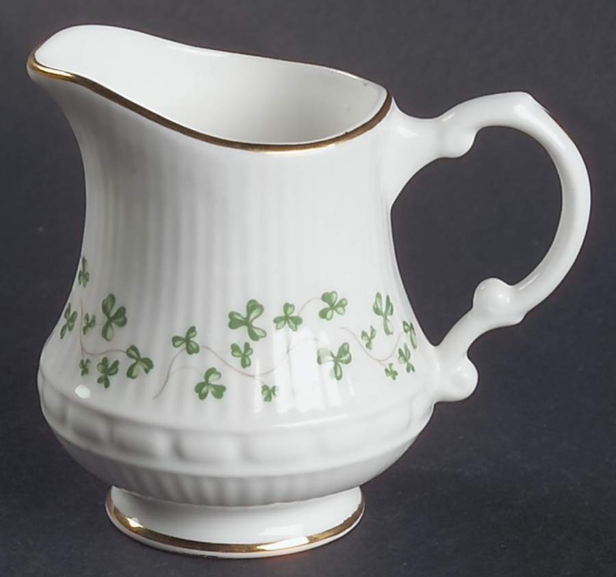 Trellis Shamrock (Ribbed, Fluted) Mini Creamer by Royal Tara-1