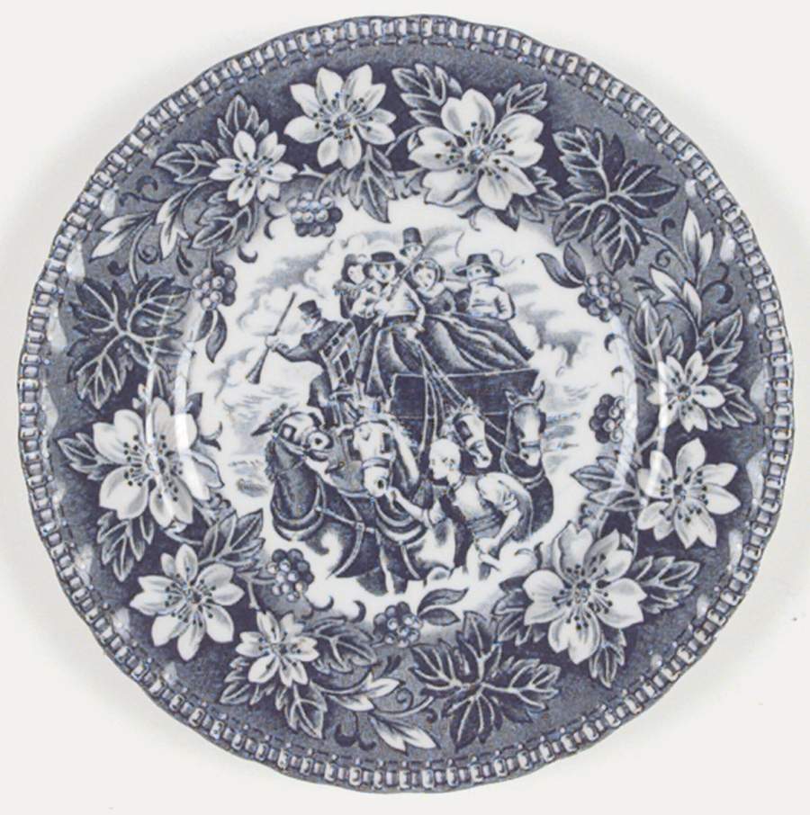 Coaching Taverns Teal Green Bread & Butter Plate by Royal Tudor-1