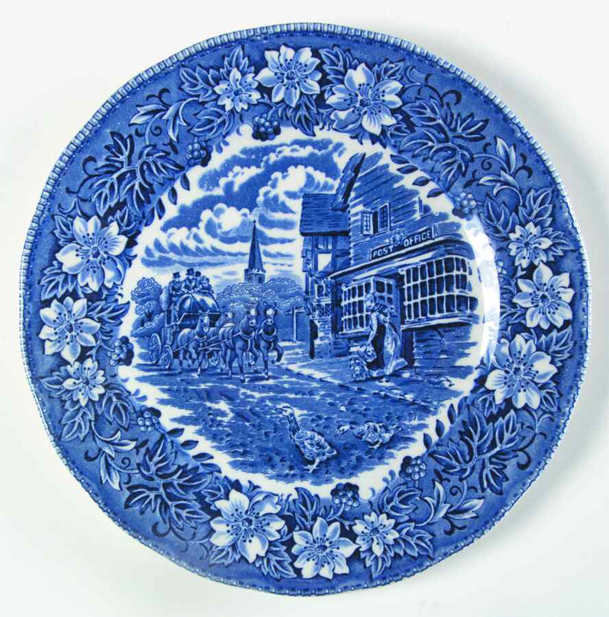 Coaching Taverns Blue Salad Plate by Royal Tudor-1