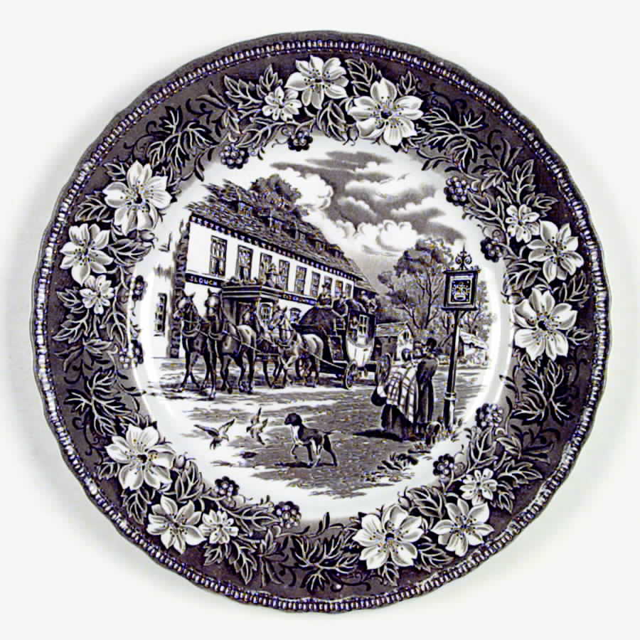Coaching Taverns Brown Dinner Plate by Royal Tudor-1