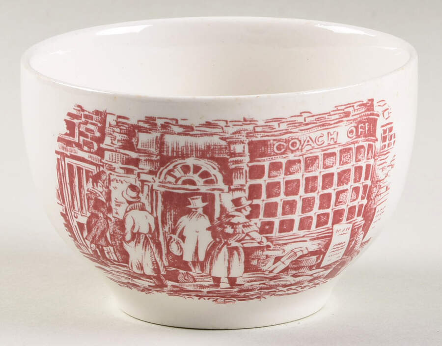 Coaching Taverns Pink Open Sugar Bowl by Royal Tudor-1