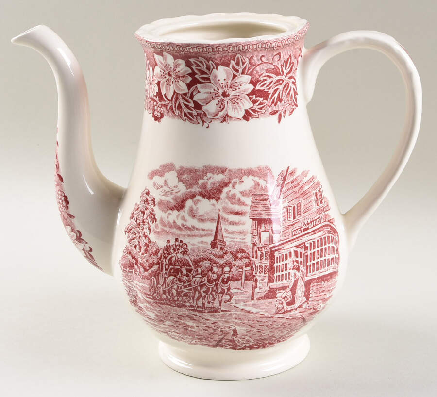 Coaching Taverns Pink Coffee Pot No Lid by Royal Tudor-1