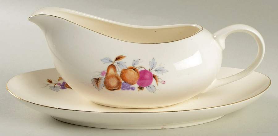 Autumn Fruit Gravy Boat & Underplate/Relish by Royal Taunton-1