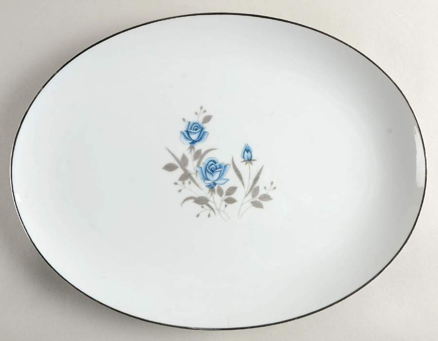 Blue Rose 14" Oval Serving Platter by Royal Taunton-1