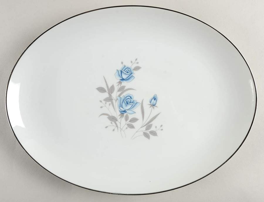Blue Rose 12" Oval Serving Platter by Royal Taunton-1