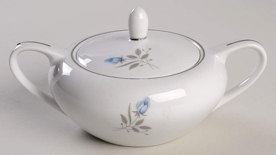 Blue Rose Sugar Bowl & Lid by Royal Taunton-1
