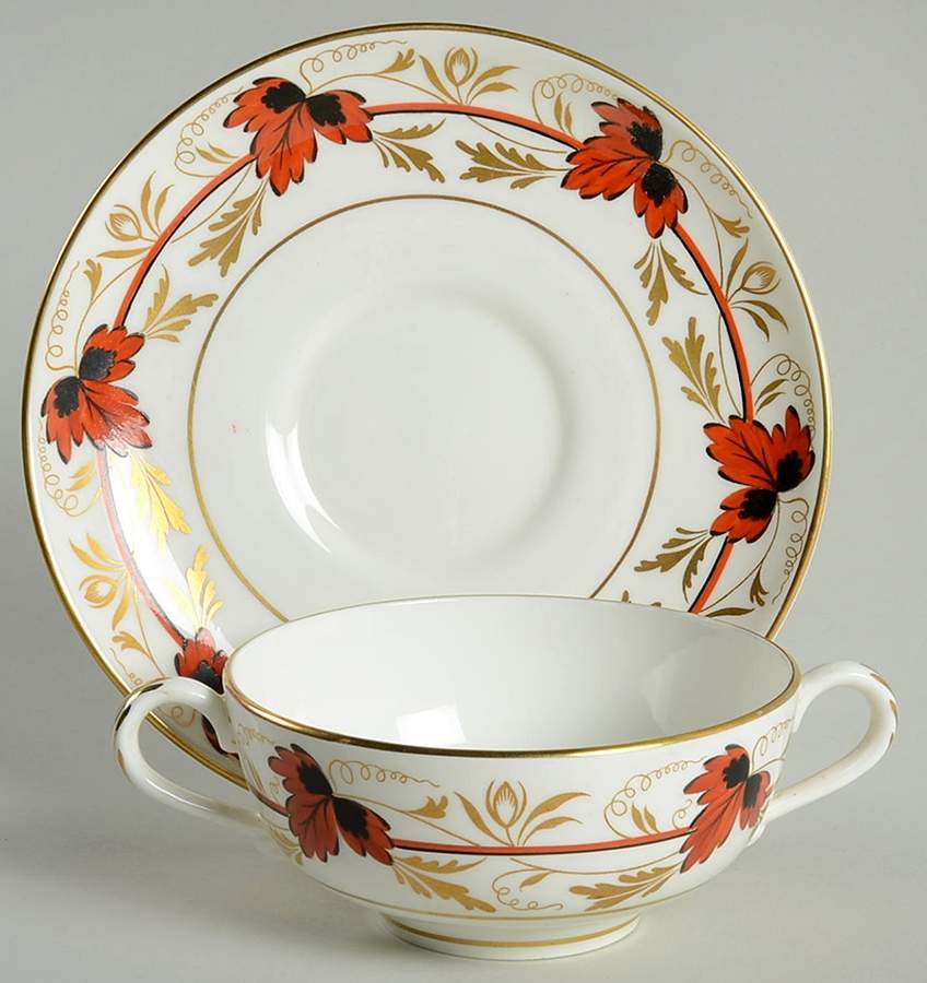 Albany Footed Cream Soup Bowl & Saucer Set by Royal Worcester-1