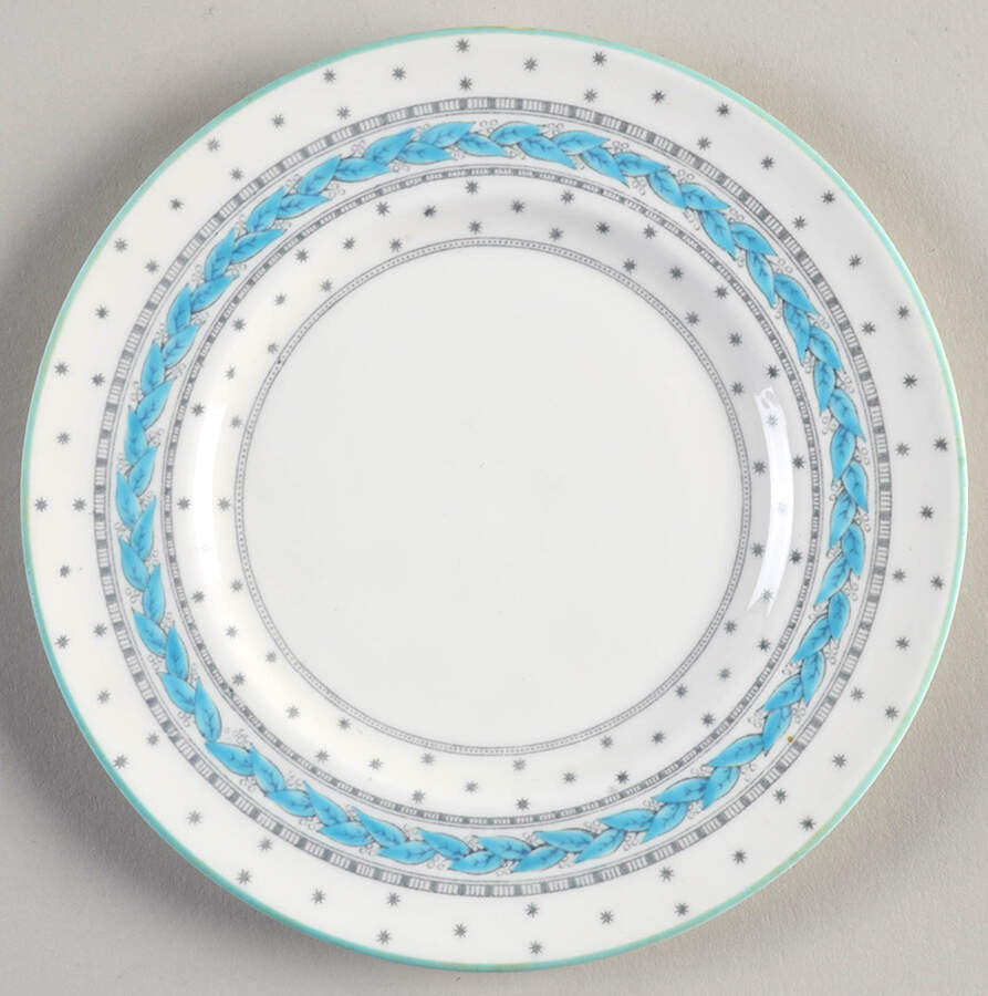 Alpine Blue Turquoise Bread & Butter Plate by Royal Worcester-1