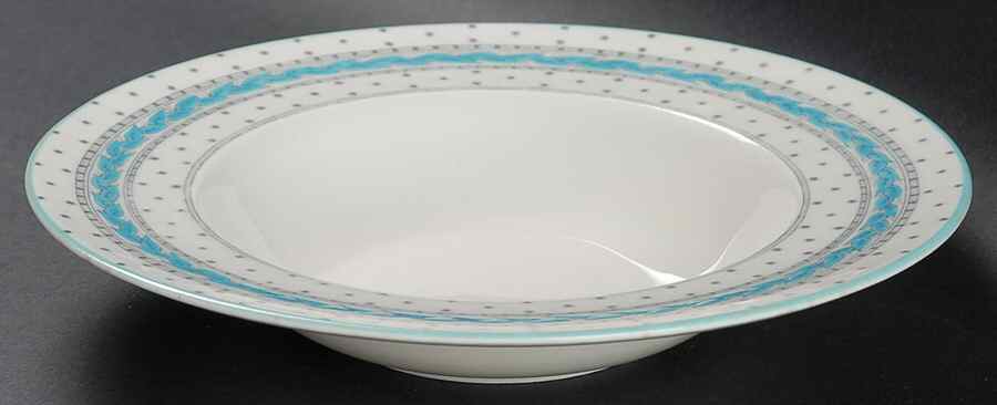 Alpine Blue Turquoise Rim Soup Bowl by Royal Worcester-1
