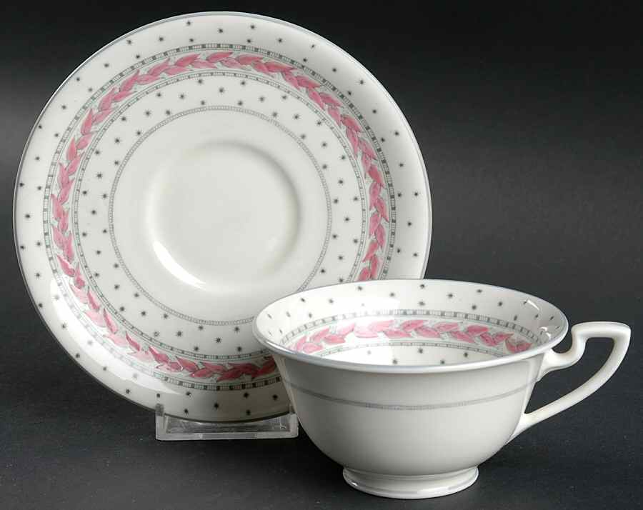 Alpine Pink Footed Cup & Saucer Set by Royal Worcester-1