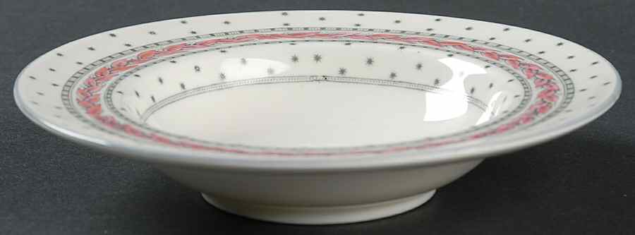 Alpine Pink Rim Fruit/Dessert (Sauce) Bowl by Royal Worcester-1