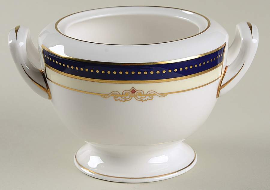 Ambassador Blue Sugar Bowl No Lid by Royal Worcester-1