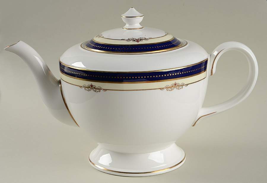 Ambassador Blue Teapot & Lid by Royal Worcester-1