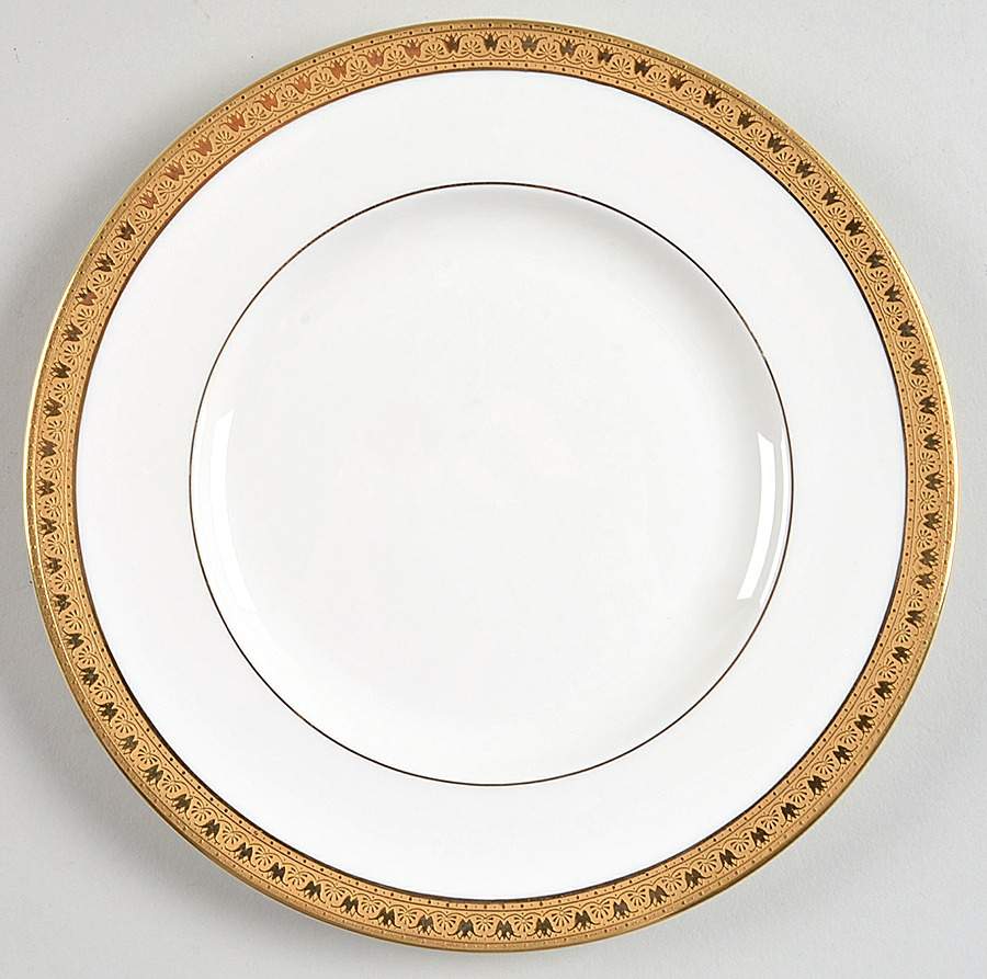Ambassador Gold (White Background) Salad Plate by Royal Worcester-1