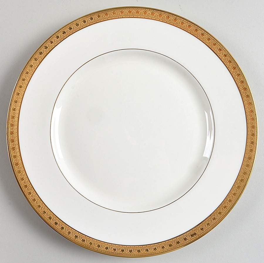 Ambassador Gold (White Background) Dinner Plate by Royal Worcester-1