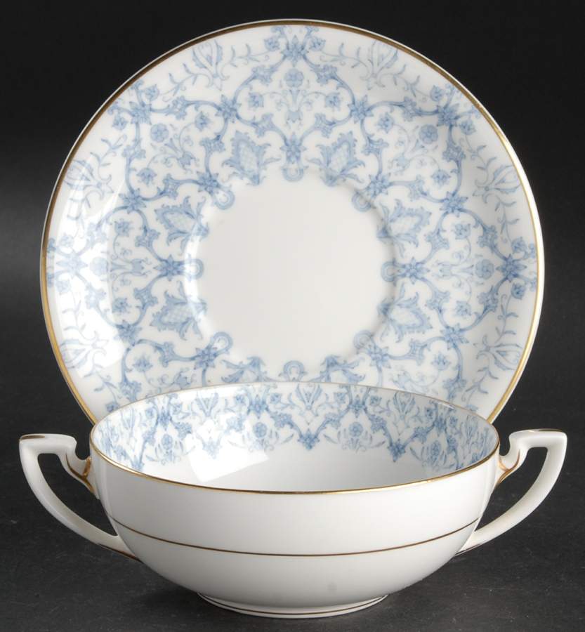 Aragon Flat Cream Soup Bowl & Saucer Set by Royal Worcester-1