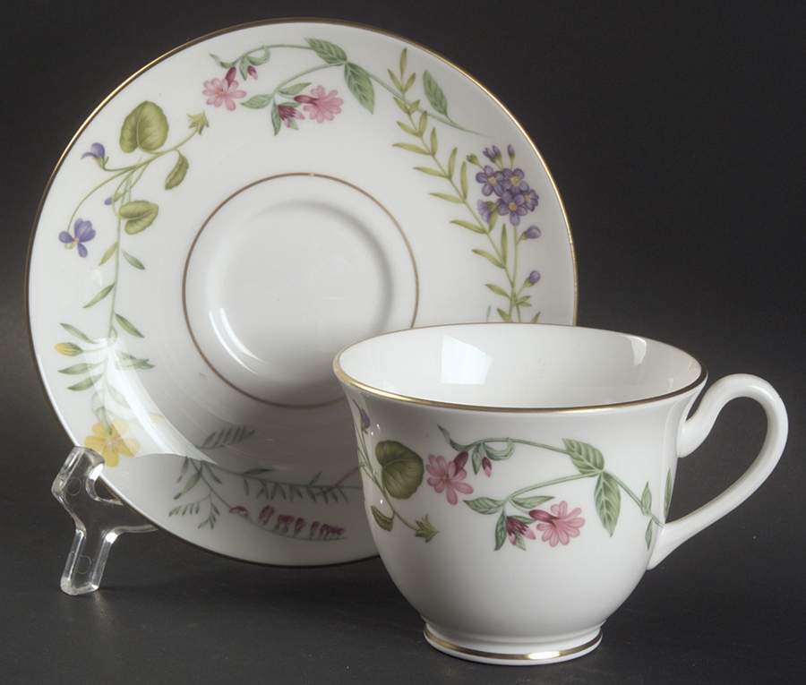 Arcadia Footed Cup & Saucer Set by Royal Worcester-1