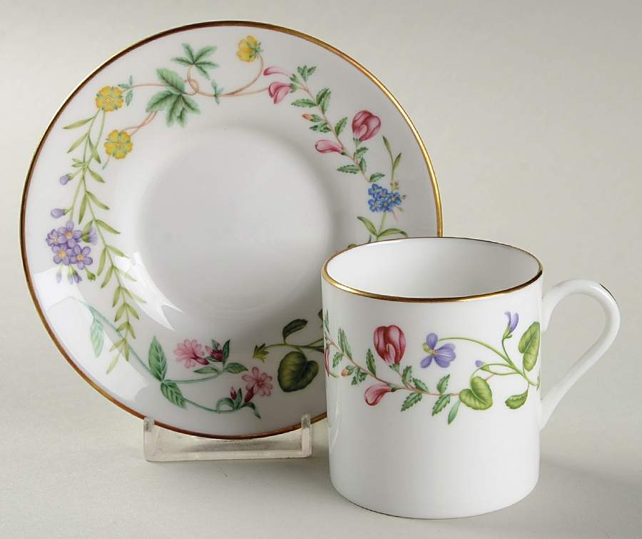 Arcadia Flat Demitasse Cup & Saucer Set by Royal Worcester-1