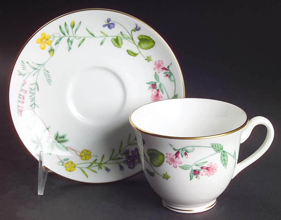 Arcadia Footed Cup & Saucer Set by Royal Worcester-1