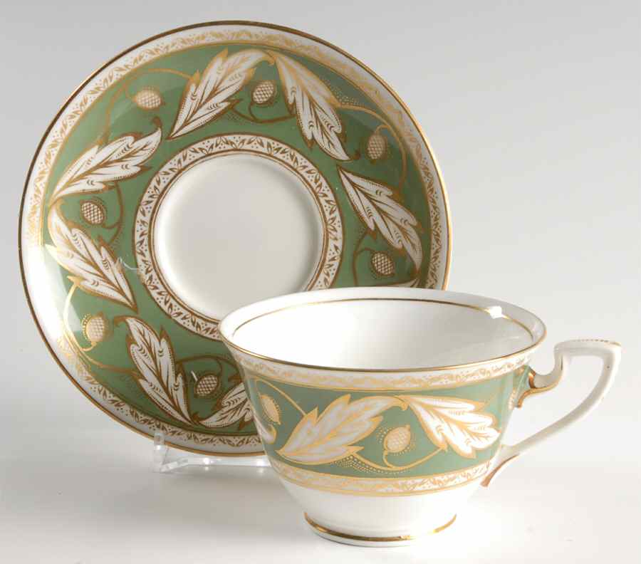 Arden Green Footed Cup & Saucer Set by Royal Worcester-1