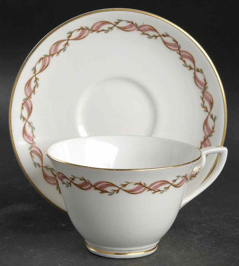 Ariel Footed Cup & Saucer Set by Royal Worcester-1