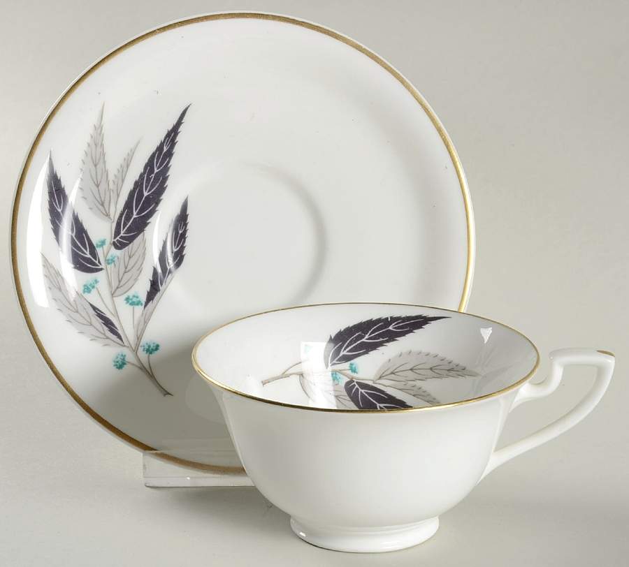 Arrowhead Footed Cup & Saucer Set by Royal Worcester-1