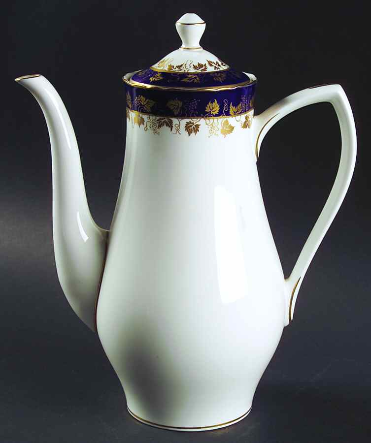 Arundel Blue (Scalloped) Coffee Pot & Lid by Royal Worcester-1
