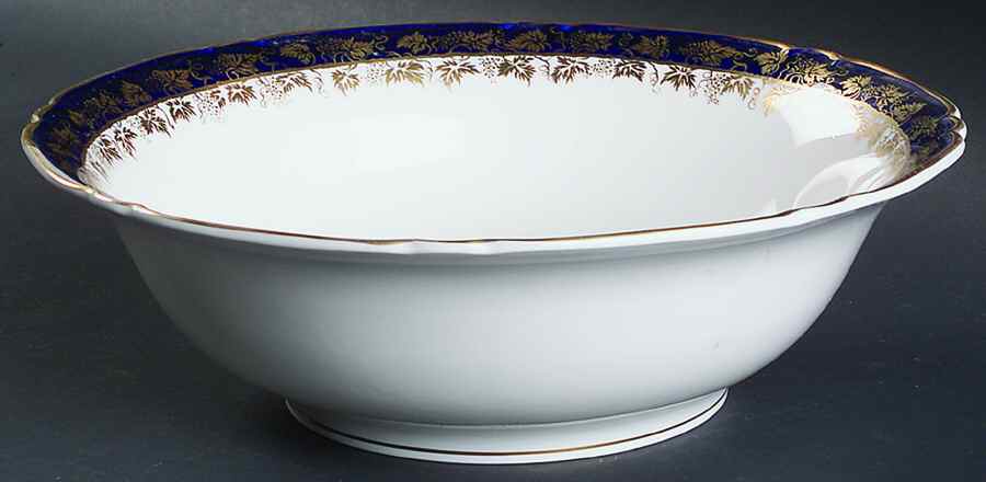 Arundel Blue (Scalloped) Round Covered Vegetable by Royal Worcester-1