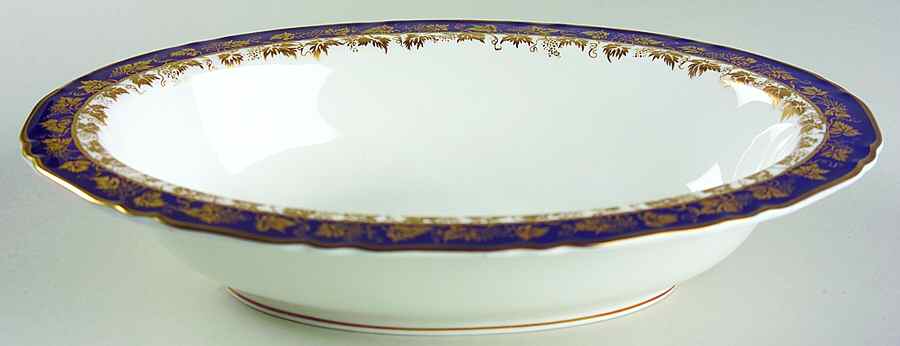 Arundel Blue (Scalloped) 10" Oval Vegetable Bowl by Royal Worcester-1