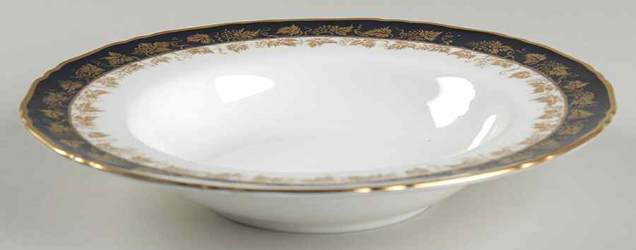 Arundel Blue (Scalloped) Rim Soup Bowl by Royal Worcester-1