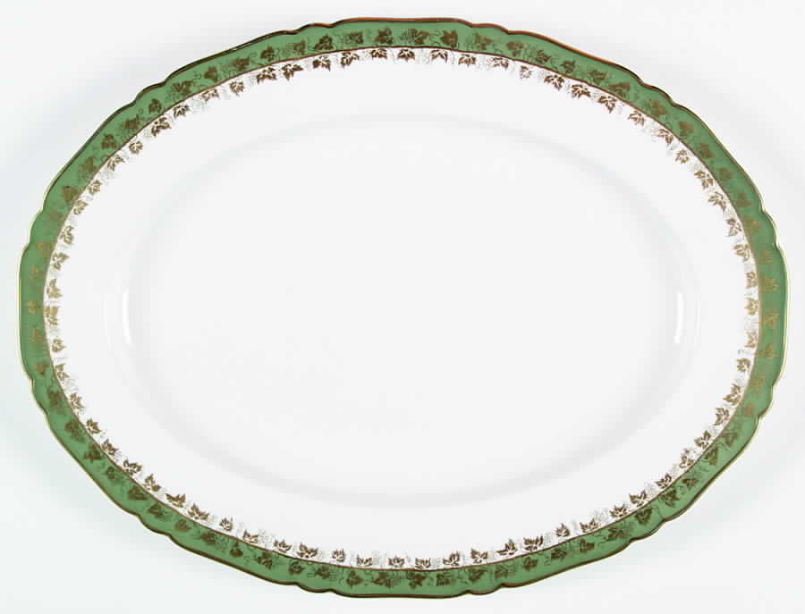 Arundel Green 17" Oval Serving Platter by Royal Worcester-1