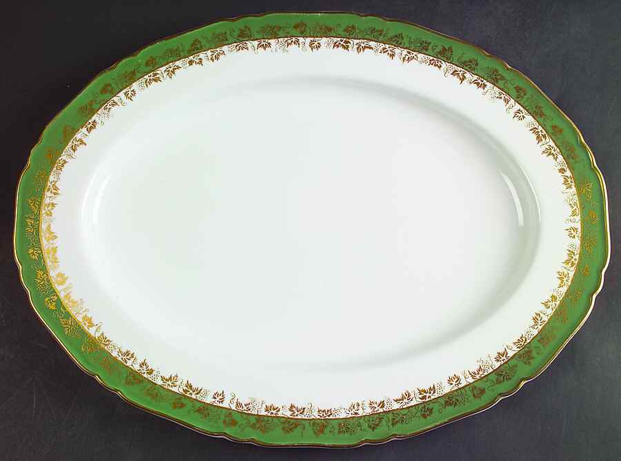 Arundel Green 15" Oval Serving Platter by Royal Worcester-1