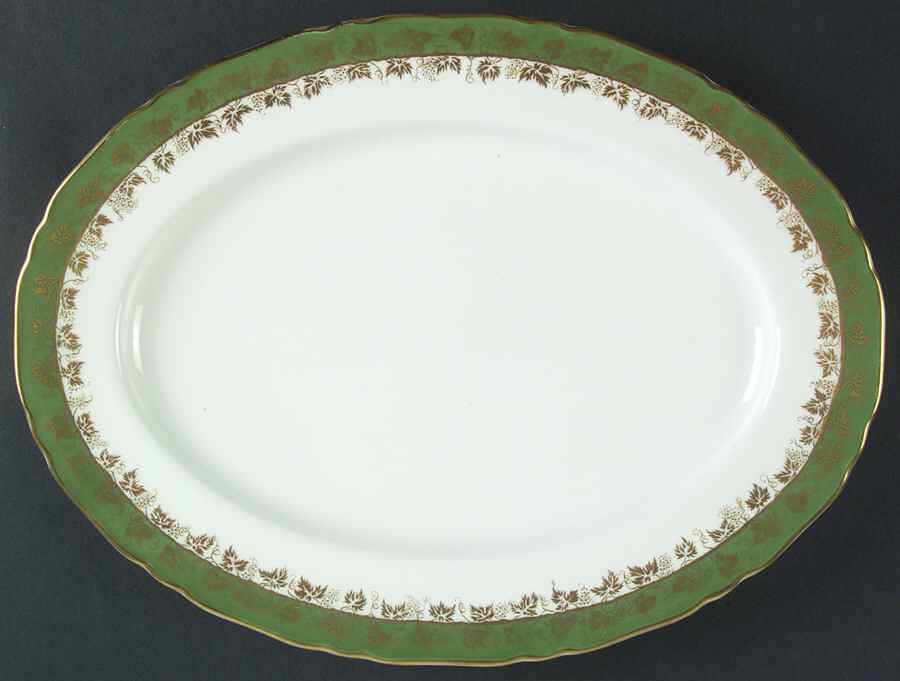 Arundel Green 13" Oval Serving Platter by Royal Worcester-1
