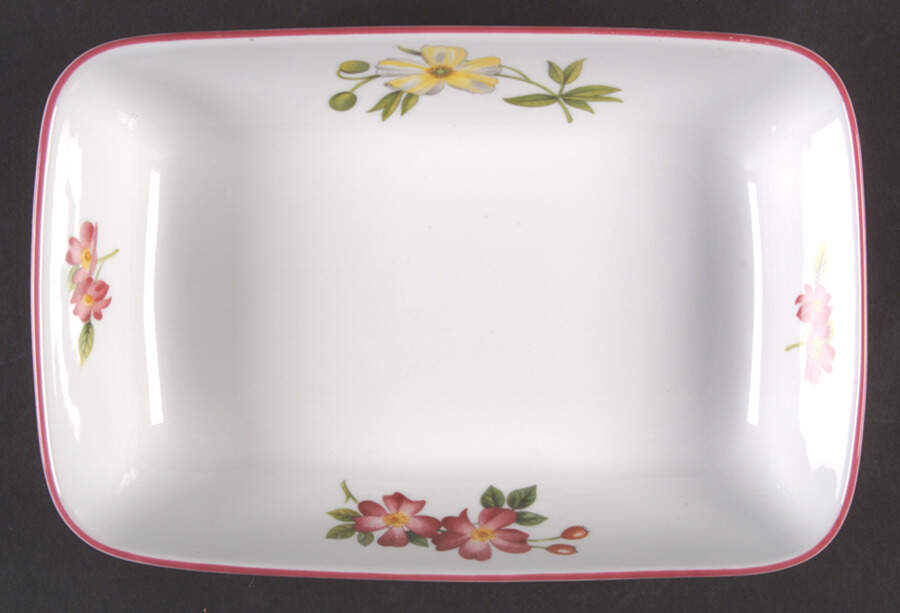 Ashford (Red Trim) 10" Rectangular Baker by Royal Worcester-1