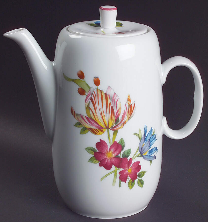 Ashford (Red Trim) Coffee Pot & Lid by Royal Worcester-1