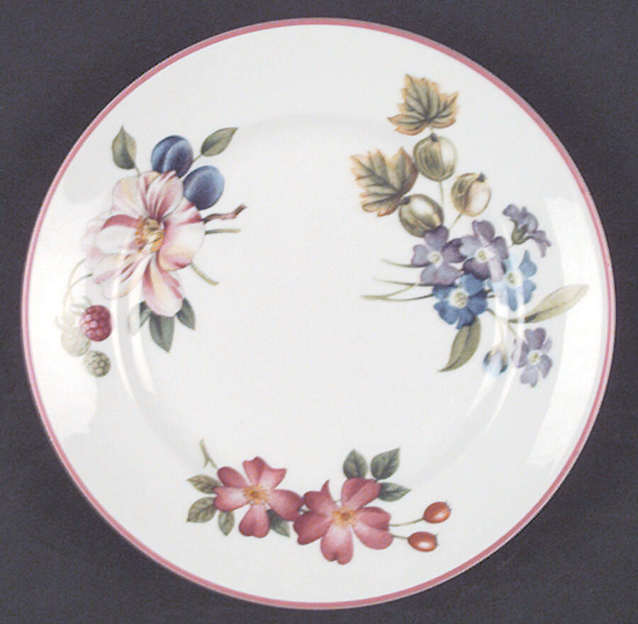 Ashford (Red Trim) Bread & Butter Plate by Royal Worcester-1