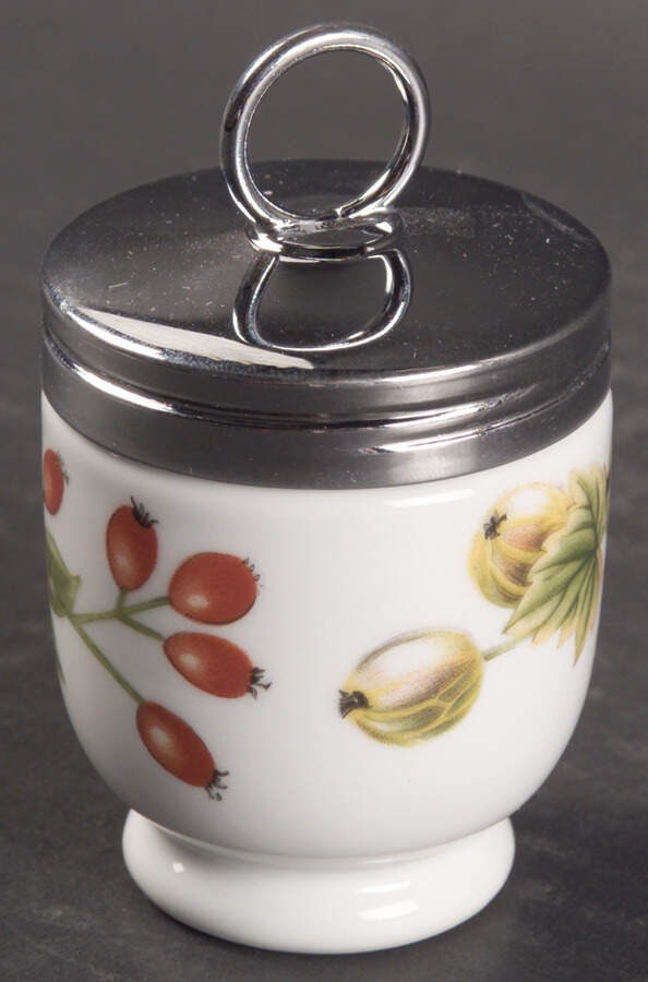 Ashford (Red Trim) Egg Coddler & Lid by Royal Worcester-1