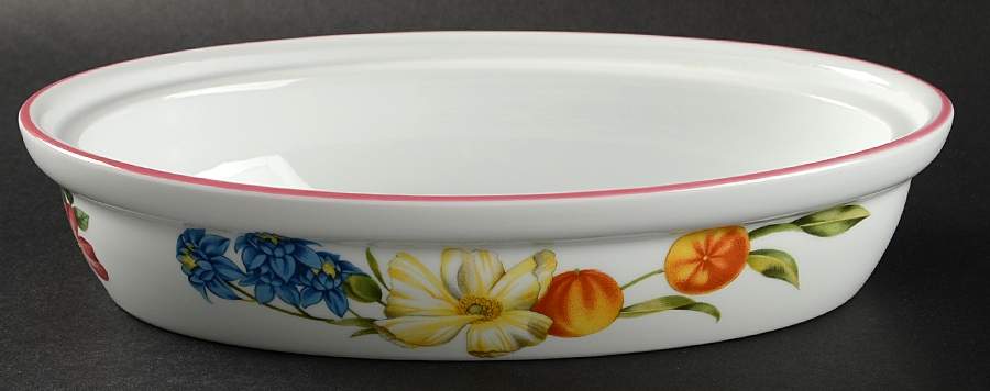 Ashford (Red Trim) Large Oval Entree Dish No Lid by Royal Worcester-1