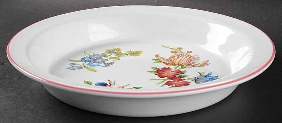 Ashford (Red Trim) Pie Serving Plate by Royal Worcester-1