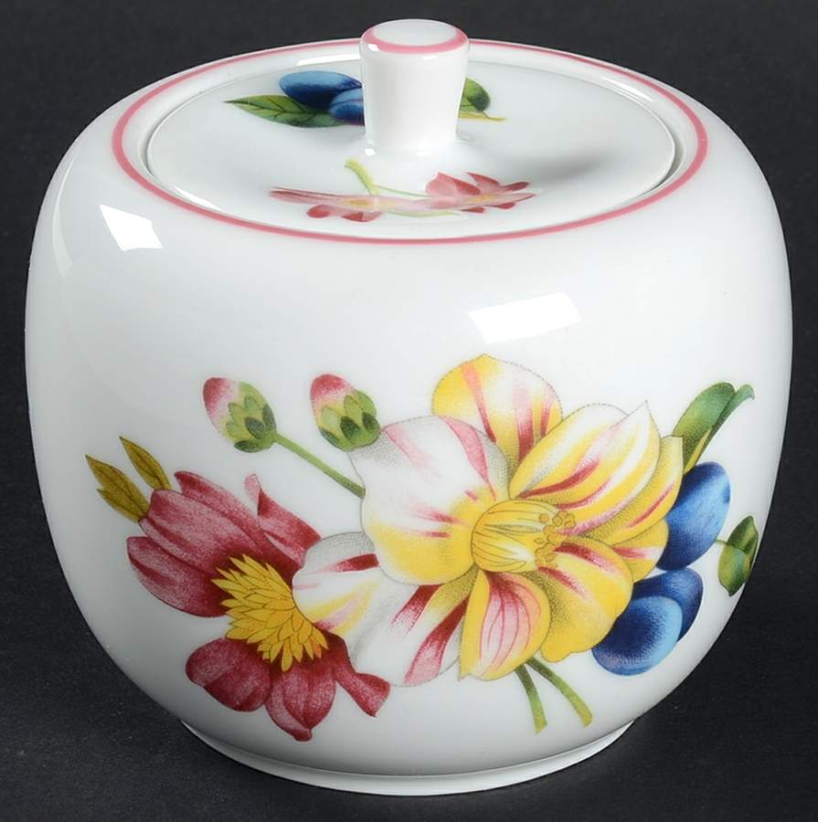 Ashford (Red Trim) Sugar Bowl & Lid by Royal Worcester-1