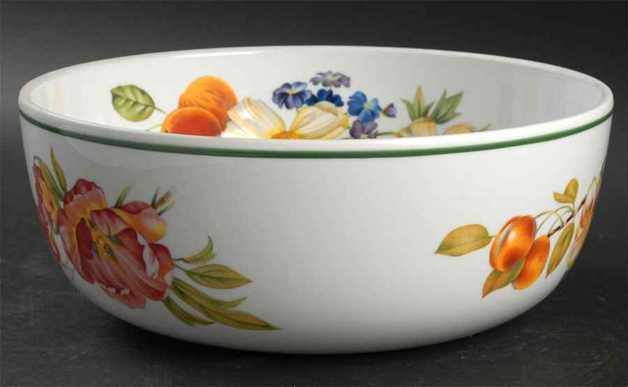 Ashford (Green Trim) 10" Large Salad Serving Bowl by Royal Worcester-1