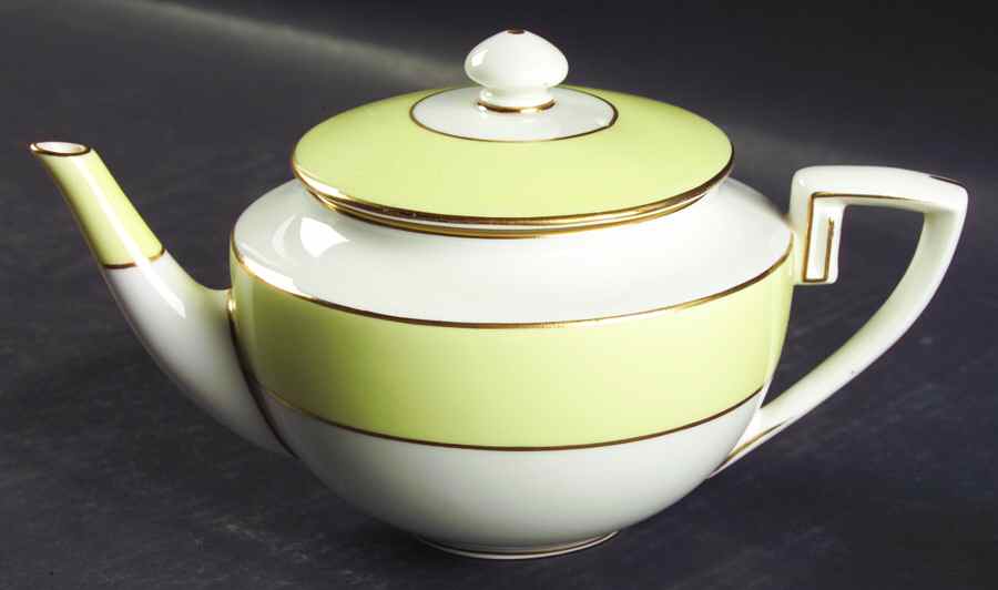 Asprey Yellow Teapot & Lid by Royal Worcester-1