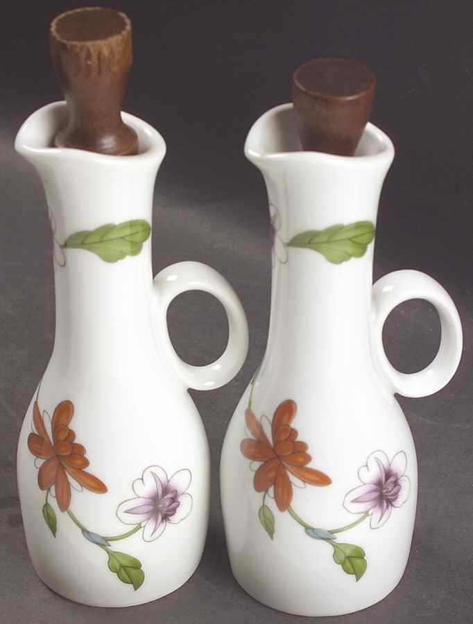Astley (Oven To Table) Set of 2 Oil/Vinegar Cruets & Wood Stoppers by Royal Worcester-1