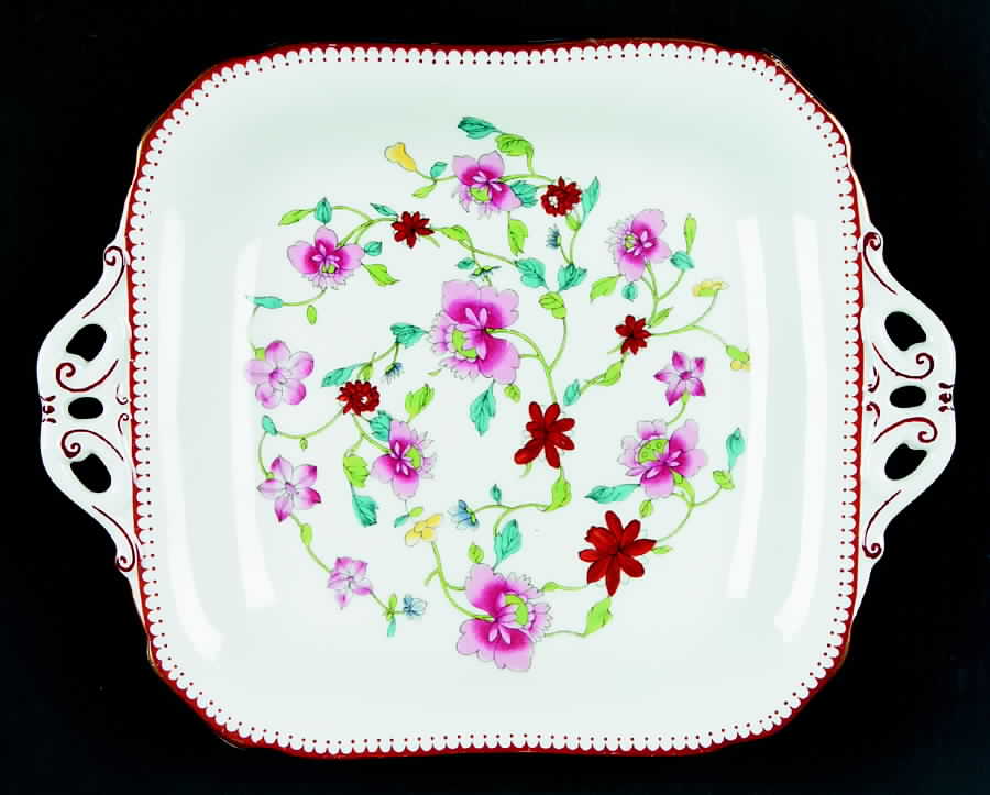 Astley (Bone) Square Handled Cake Plate by Royal Worcester-1