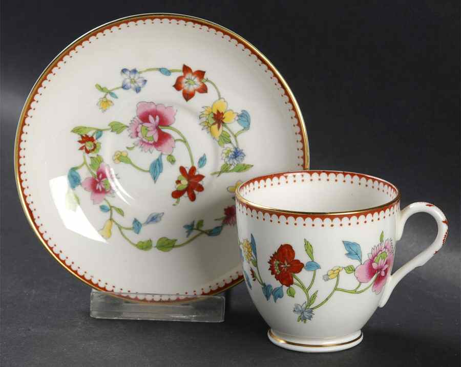 Astley (Bone) Flat Demitasse Cup & Saucer Set by Royal Worcester-1