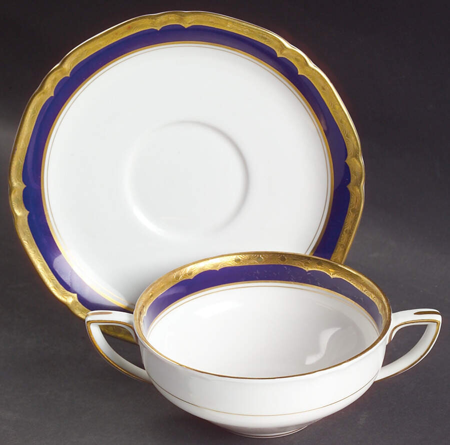 Aston Flat Cream Soup Bowl & Saucer Set by Royal Worcester-1