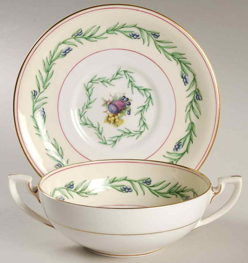 Athlone Flat Cream Soup Bowl & Saucer Set by Royal Worcester-1