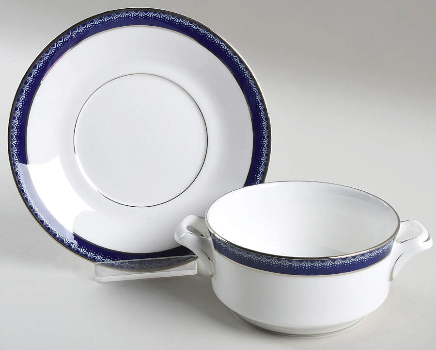 Avalon Firenze Flat Cream Soup Bowl & Saucer Set by Royal Worcester-1