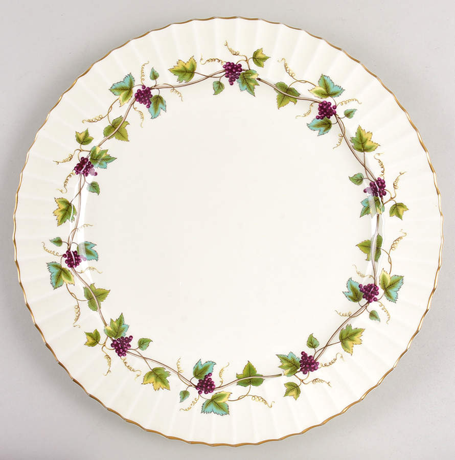 Bacchanal (Cream Background) 14" Chop Plate (Round Platter) by Royal Worcester-1